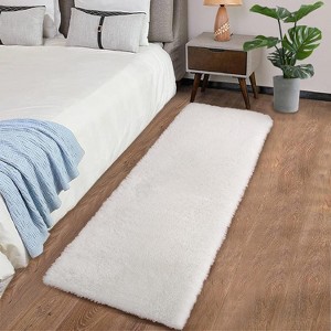 Fluffy Runner Rug Soft Shag Plush Area Rug Non-Slip Nursery Dorm Fuzzy Bedside Rug Kids Room Home Decor Tie-Dye - 1 of 4
