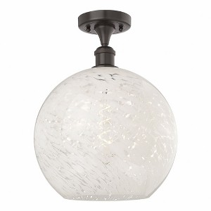 White Mouchette - 1 Light Semi-Flush Mount In Modern Style-14.75 Inches Tall and 12 Inches Wide - 1 of 1
