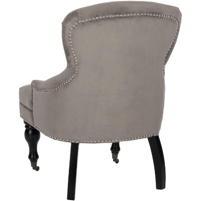 Contemporary Mushroom Gray Wood Accent Arm Chair 24"