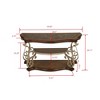 Rectangular Coffee Table With Marble Paper Top, Birch Middle Shelf, Metal Legs Modern Sleek Cocktail Table,abstract,brown,54.02in,4.5ft - 3 of 3