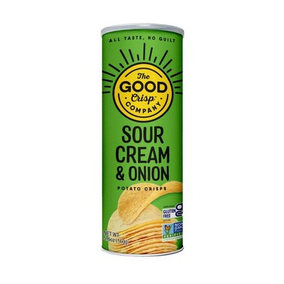 The Good Crisp Company Gluten Free Sour Cream and Onion Snack Chips, 5.6 oz (Pack of 2)