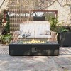 UPHA 56" Rectangular Outdoor Magnesium Oxide Fire Pit Table with Gas Tank Cover, Wind Guard, Dark Gray - 3 of 4