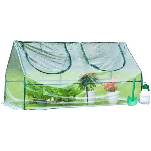 Aoodor 4 ft. x 2 ft. x 2 ft. Mini Greenhouse with 2 Zipper Doors, Water Resistant UV Protected for Flowers, Vegetables and Herbs - 1 of 4
