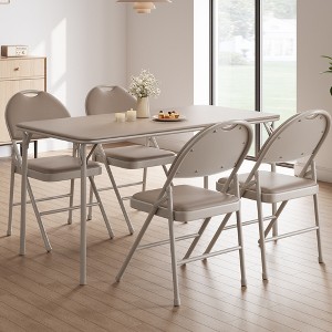 Set of 2/4/6 Folding Chairs with and Non-Slip Feet Pads Party Chairs for Indoors and Outdoors, Room, Dining Room - 1 of 4