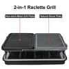 Dual Raclette Table Grill w Non-Stick Grilling Plate & Cooking Stone- 8 Person Electric Tabletop Cooker - 2 of 4
