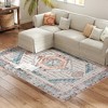 HOMCOM 5x7 Area Rug, Vintage Machine Washable Rug, Non-Slip Floor Carpet for Living Room, Bedroom, Dining Room, Home Office, Brown and Blue - 4 of 4