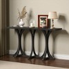 Mshliw 59.8'' Farmhouse Console Table with Oak Veneer Top & Curved Rubber Wood Legs, Entryway Sofa Table for Living Room, Hallway, Dining Room - 2 of 4
