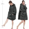 FAAYFIAN Faux Shearlin Wearable Blanket Hoodie with Large Front Pocket - 3 of 4
