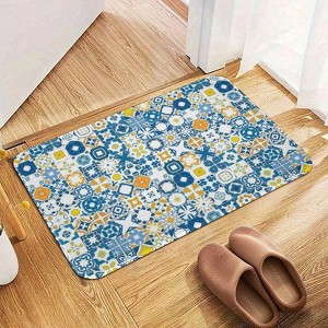 Portuguese Style Bathroom Rugs Winter Bath Mat Absorbent Non Slip Bathroom Mat Christmas Soft Floor Carpet 16x20 Inches - 1 of 1
