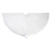 Northlight Christmas Tree Skirt with a Pom Pom Border - 48" - White - 4 of 4