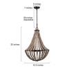 LNC Timeless Beaded Teardrop Chandelier, 1 to 3-Light Distressed Wood and White Beads, Farmhouse Coastal,  10-in, 15.5-in - 3 of 4