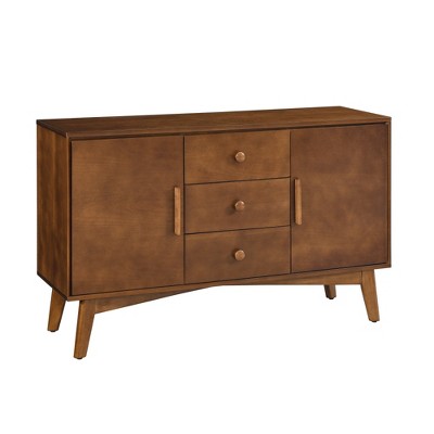 Lirago Mid Century Modern Buffet Cabinet  Brown Storage Sideboard with Doors Drawers 15.8"D x 29.5"H x 47.3"W