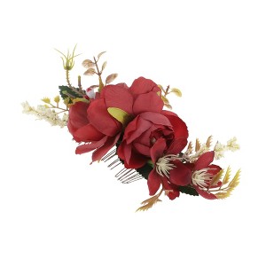 Unique Bargains Women's Lightweight Simulated Flowers Hair Clip Comb 1 Pc - 1 of 4