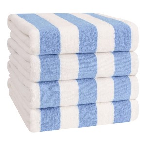 American Soft Linen Turkish Beach Towel, 100% Cotton Cabana Striped Beach Towel, 30 in by 60 in Soft Absorbent Beach Pool Towel - 1 of 4