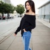Anna-Kaci Women's Off-Shoulder Ribbed Knit Sweater with Long Sleeves - 3 of 4