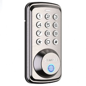 ZACHVO Fingerprint Door Lock Keyless Deadbolt, Electric Door Locks with Keypads and Emergency Charging Port, Satin Nickel - 1 of 4