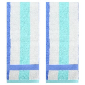 REGALWOVEN Striped Absorbent Soft Cotton Hand Towels for Bathroom 13" x 29" 2 Pcs - 1 of 4
