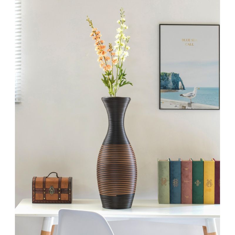 Uniquewise Tall Designer Floor Vase, large vase for home decor floor, Artificial Rattan Floor Vase, Brown Floor Vase for Living Room or Hallway, 41-Inch-Tall Vase, Large, 2 of 6