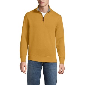 Lands' End Men's Bedford Rib Quarter Zip Sweater - 1 of 4