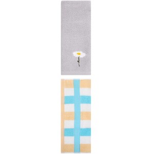 REGALWOVEN Chic Pattern Cotton Soft Absorbent Hand Towels for Bathroom 13" x 30"/13" x 29" 2 Pcs - 1 of 4