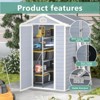 Aoxun 4'x6' Resin Outdoor Storage Shed with Lockable Door, Sloped Roof & Window, Waterproof Tool House for Patio, Backyard, Bike or Equipment - Gray - 2 of 4