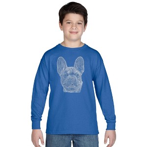 LA Pop Art Boy's Word Art Long Sleeve - French Bulldog - 1 of 4