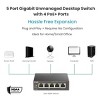 D-Link 5-Port Gigabit PoE+ Unmanaged/Plug and Play Switch | 4 PoE+ Ports (60W Total PoE Budget) | Fanless | Metal Compact Desktop - (DGS-1005P) - 4 of 4