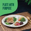 Attop 100% Compostable, 3 Compartment, Disposable Paper Plates [125-Pack] [10 Inch] Heavy Duty Divided Platte Tray - 3 of 4