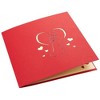 Best Paper Greetings 6-Pack Red 3D Bride & Groom Heart Wedding Greeting Congratulations Cards with Envelopes 4.7x4.7 in - 3 of 4