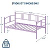 Garvee Twin Daybed Frame, Metal Sofa Bed with Underbed Storage, Steel Slats Support, No Trundle, for Bedroom or Living Room - 2 of 4