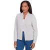 Alfred Dunner Women's Zip-Front Chenille Collared Cardigan - 3 of 4