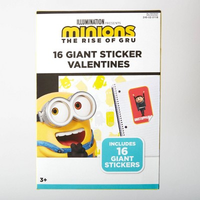 Minions 16ct Giant Sticker Valentine's Day Classroom Exchange Cards - Paper Magic