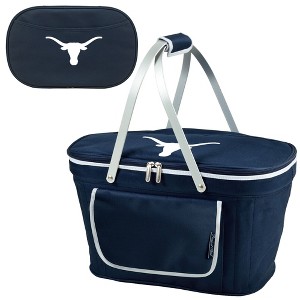 NCAA Texas Longhorns Folding Soft Sided Cooler Basket with Four Person Picnic Set - 1 of 4