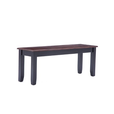 Bloomington Wood Dining Bench Black/Cherry Finish - Boraam: Shaker-Style, Rectangular, Seating for 2