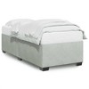 vidaXL Twin XL Bed Frame - Light Gray Velvet Upholstered Bedstead with Sturdy Slat Support - Engineered Wood & Plywood - 3 of 4
