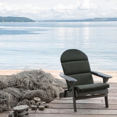 Ink Charcoal Black Outdoor Adirondack Chair Cushion with Recycled Fabric