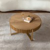 Vynxaria Handcrafted Round Two-Ply Coffee Table ?¡§C Olive-Shaped, Sturdy Pedestal Design for Living Room - 2 of 4