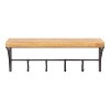 24" x 9" Ozias Shelf with Hooks Rustic Brown/Black - Kate & Laurel All Things Decor: Modern Floating Storage, No Assembly Required - 2 of 4