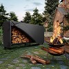 Large Firewood Rack Outdoor with Cover,Heavy Duty Metal Wood Rack with Zipper, Black Waterproof Oxford Fabric,for Indoor & Outdoor - 2 of 4