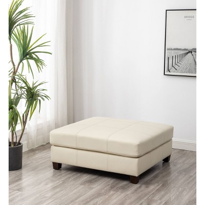 40" Rectangle Ottoman with Pillowtop and Exposed Stitching - WOVENBYRD