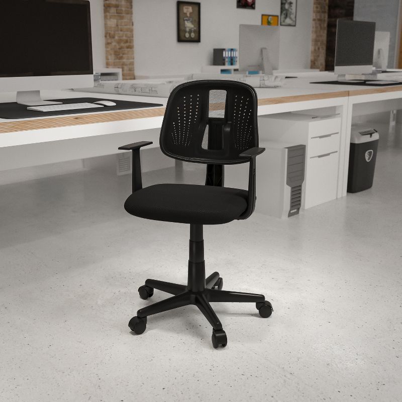 Flash Furniture Flash Fundamentals Mid-Back Mesh Swivel Task Office Chair with Pivot Back and Arms, 3 of 15