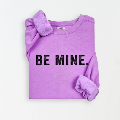 Simply Sage Market Women's Lightweight Garment Dyed Graphic Sweatshirt Be Mine Block