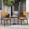 Tangkula Patio Dining Chair Set of 4 Outdoor Armless Chairs w/Metal and Acacia Wood Frame All-Weather Bistro Chairs - 2 of 4