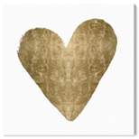 20" x 20" Heart Fashion and Glam Unframed Canvas Wall Art in Gold - Oliver Gal