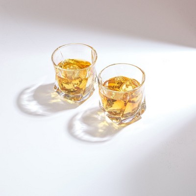 Aurora Clear Crystal Whiskey Glasses Set of 2