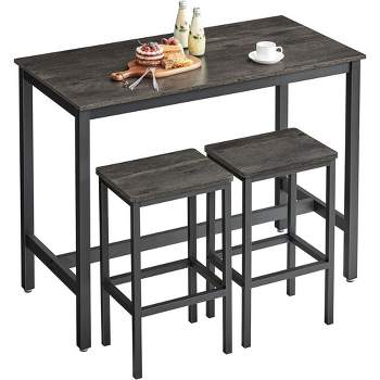 VASAGLE Bar Table Set, Bar Table with 2 Bar Stools, Dining table set, Kitchen Counter with Bar Chairs, Industrial for Kitchen, Living Room, Party Room