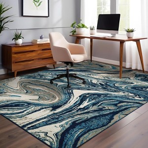 Washable Runner Rug Modern Abstract Runner Rug for Kitchen Stain Resistant Throw Carpet Low Pile Floor Cover - 1 of 4