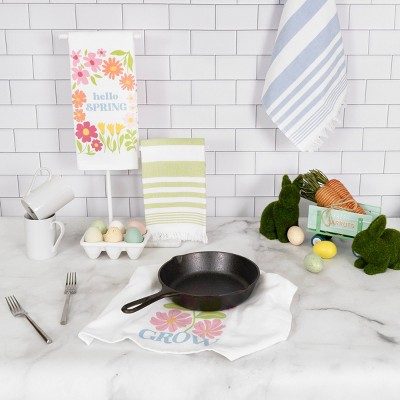 John Ritzenthaler Co. 100% Cotton Kitchen Towels, Hello Spring Floral – Absorbent Dish Towels for Drying & Cleaning – Soft & Durable (Set of 4)