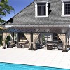 ALAULM 10’ x 14’ Wall Mount Gazebo Outdoor Pergola, Lean to Gazebo Canopy Awnings with Sloped Roof and Steel Frame - 2 of 4