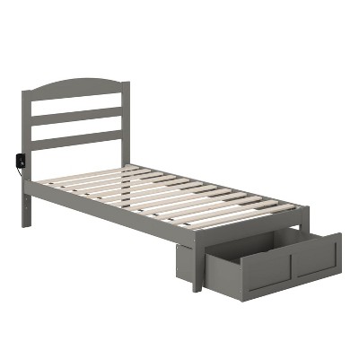 AFI Furnishings Warren Platform Bed T with Foot Drawer AG